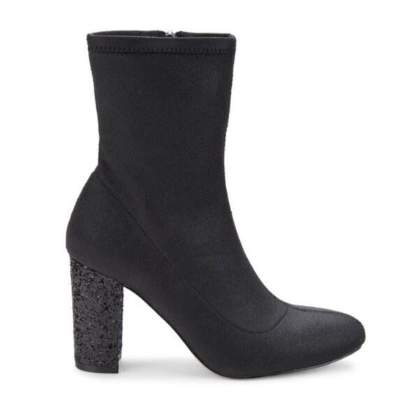Jewel Badgley Mischka Jovanna Glitter Block Heel Bootie - Picture 1 of 6